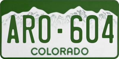 CO license plate ARO604