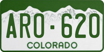 CO license plate ARO620