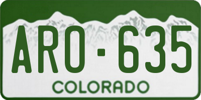 CO license plate ARO635