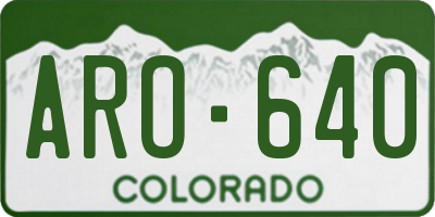 CO license plate ARO640