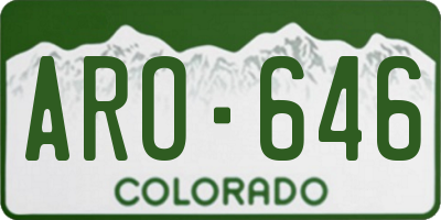 CO license plate ARO646