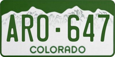 CO license plate ARO647