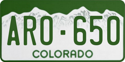 CO license plate ARO650
