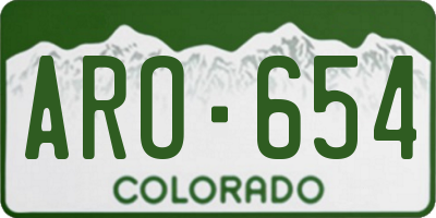 CO license plate ARO654