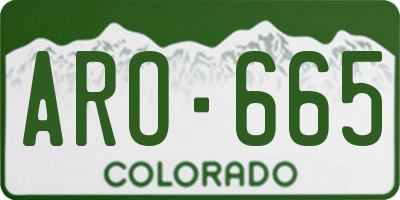 CO license plate ARO665