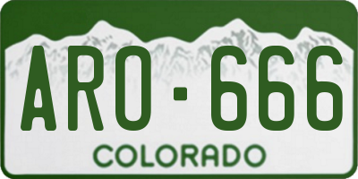 CO license plate ARO666