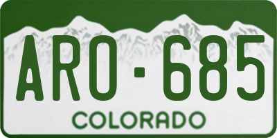 CO license plate ARO685