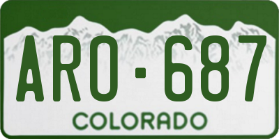 CO license plate ARO687