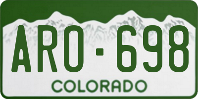 CO license plate ARO698