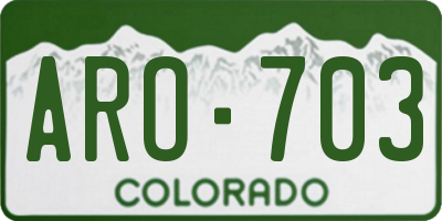 CO license plate ARO703