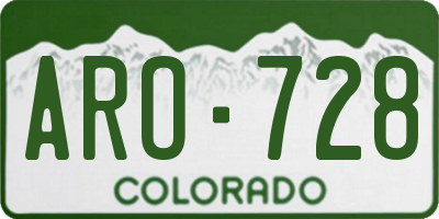 CO license plate ARO728