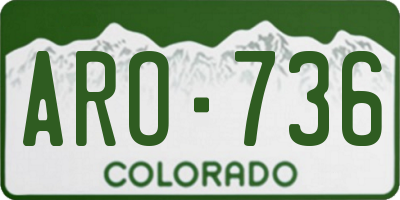 CO license plate ARO736