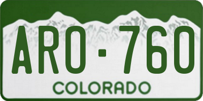 CO license plate ARO760