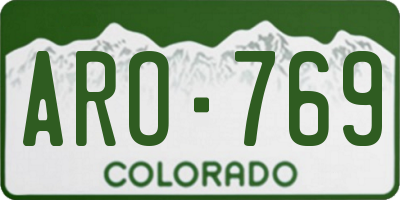 CO license plate ARO769