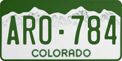 CO license plate ARO784