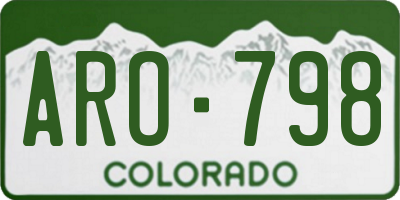 CO license plate ARO798