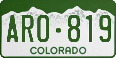 CO license plate ARO819