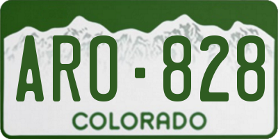 CO license plate ARO828