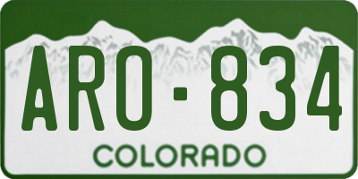 CO license plate ARO834
