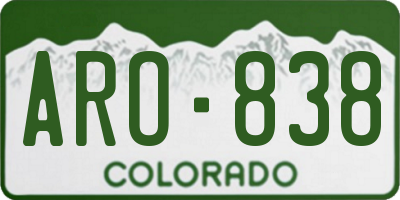 CO license plate ARO838