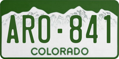 CO license plate ARO841