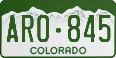 CO license plate ARO845