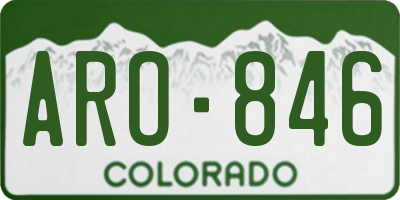 CO license plate ARO846