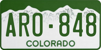 CO license plate ARO848