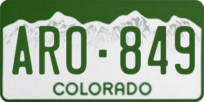 CO license plate ARO849