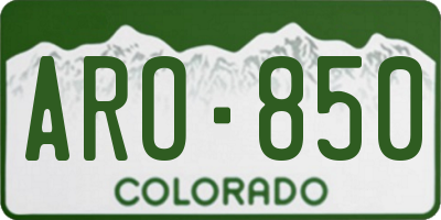CO license plate ARO850