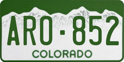 CO license plate ARO852