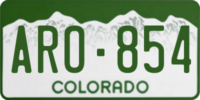 CO license plate ARO854