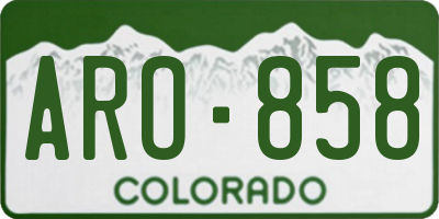 CO license plate ARO858