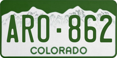 CO license plate ARO862