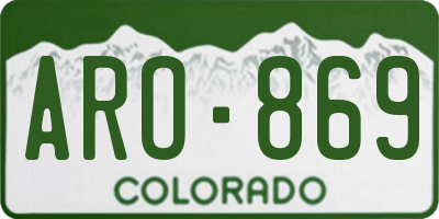 CO license plate ARO869