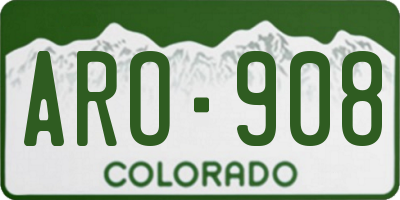 CO license plate ARO908