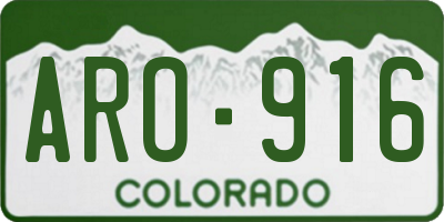 CO license plate ARO916