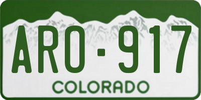 CO license plate ARO917