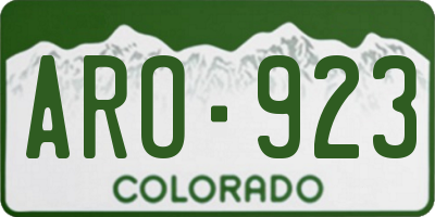 CO license plate ARO923