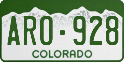 CO license plate ARO928