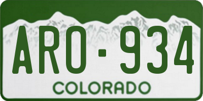 CO license plate ARO934