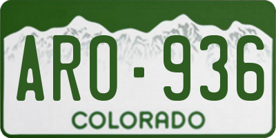 CO license plate ARO936