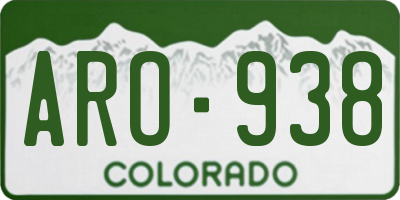 CO license plate ARO938