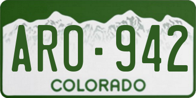 CO license plate ARO942