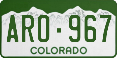 CO license plate ARO967