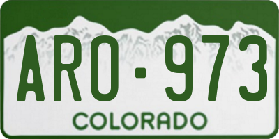 CO license plate ARO973