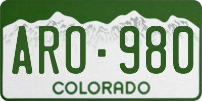 CO license plate ARO980