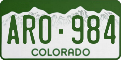 CO license plate ARO984