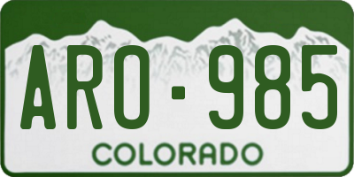 CO license plate ARO985