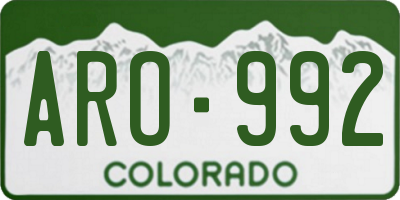 CO license plate ARO992